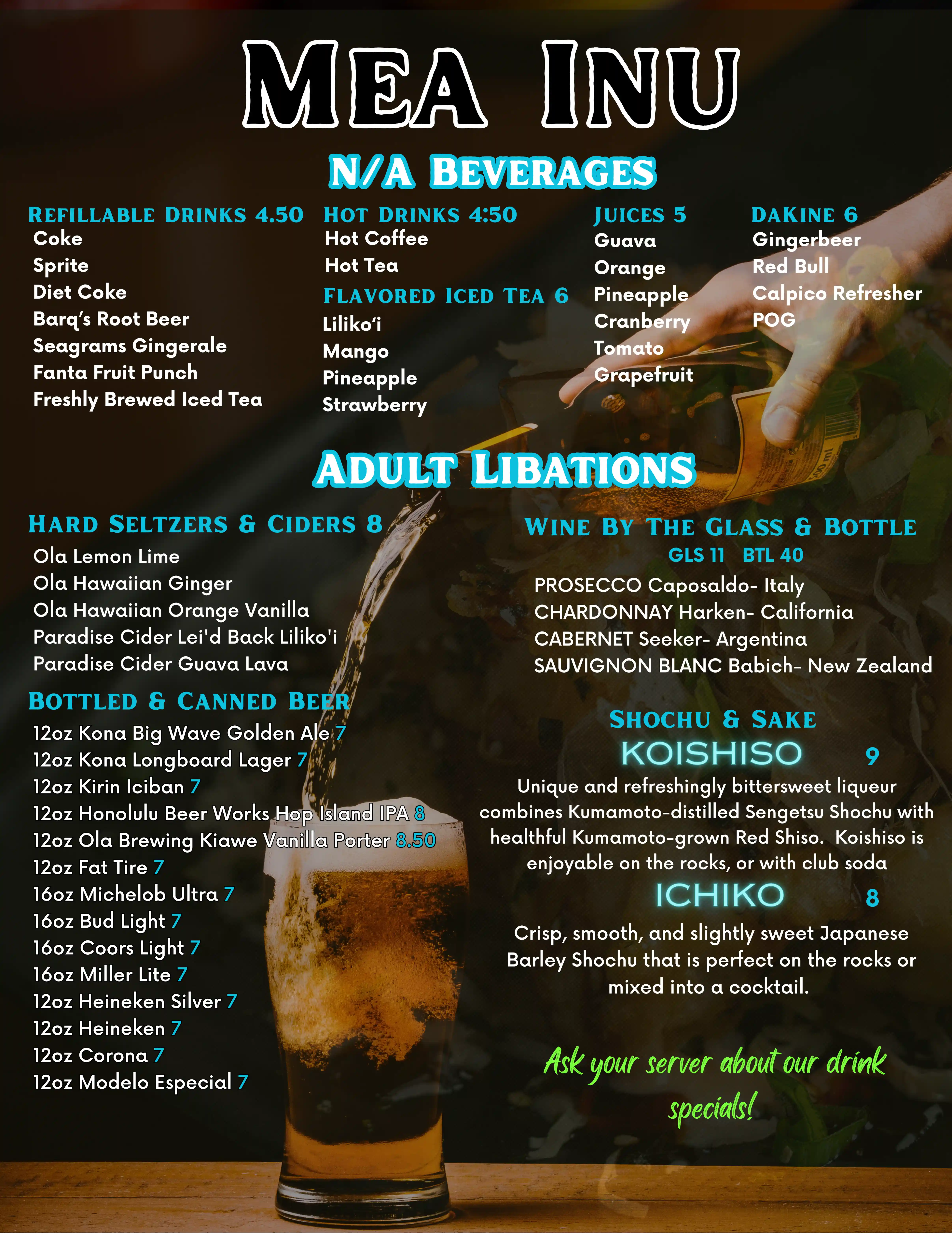 bEASTside Kitchen Drink Menu 1