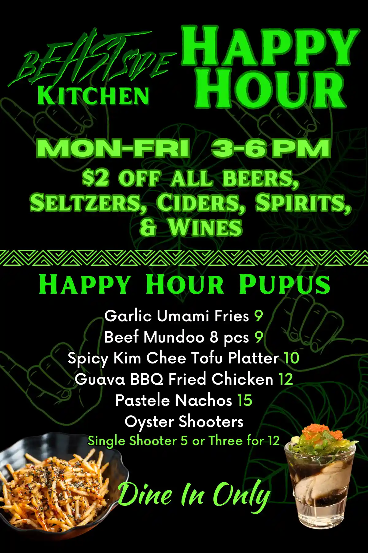 bEASTside Kitchen Happy Hour Menu